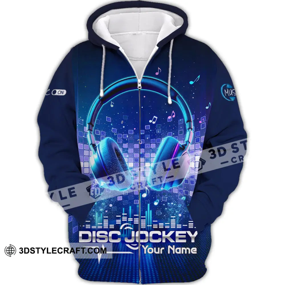Unisex Shirt - Custom Disc Jockey 3D Shirt Zipper Hoodie / S T-shirt