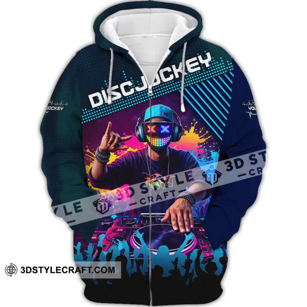 Unisex Shirt - Custom Disc Jockey 3D Shirt Zipper Hoodie / S T-shirt