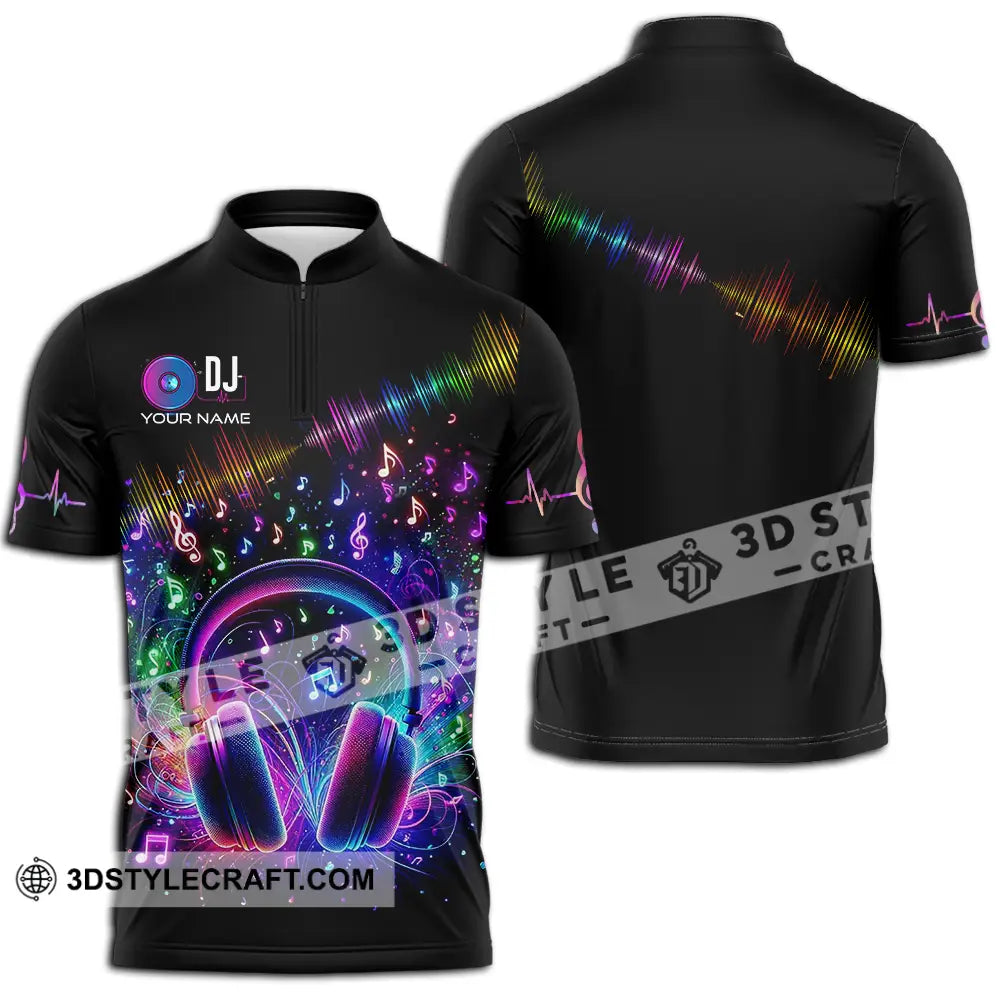Unisex Shirt - Custom Disc Jockey DJ Shirt Zipper Polo Shirt / S T-shirt