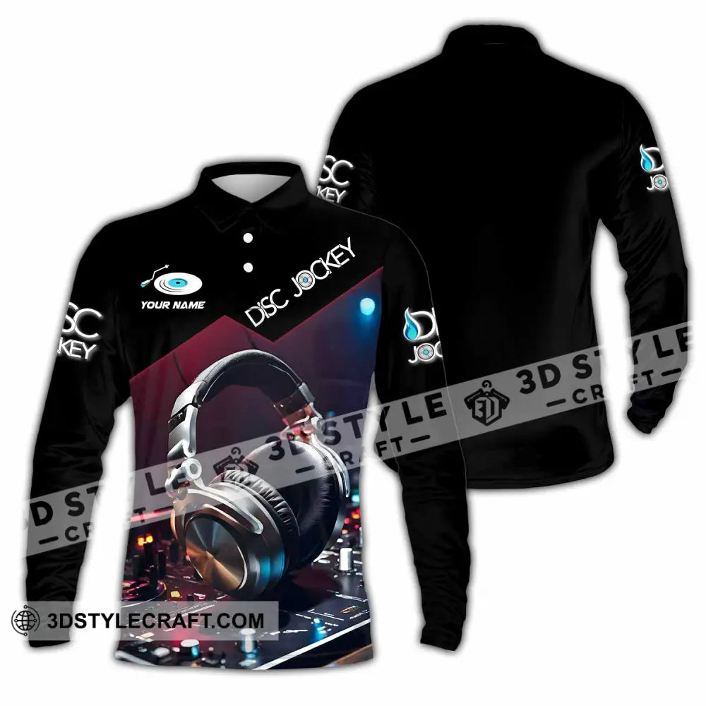 Unisex Shirt - Custom Disc Jockey Lover Shirt Long Sleeve Polo / S T-shirt