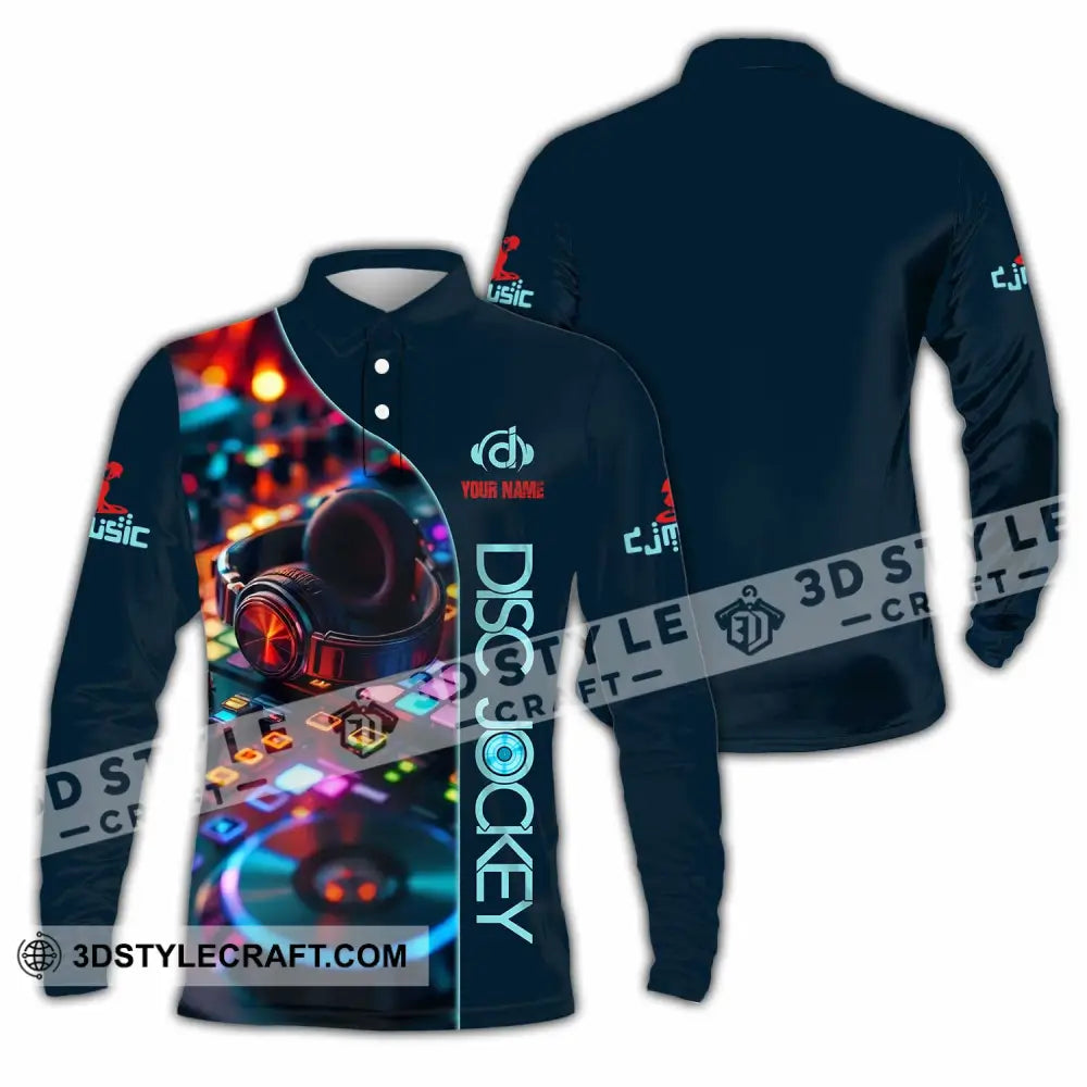 Unisex Shirt - Custom Dics Jockey Party Shirt Long Sleeve Polo / S T-shirt