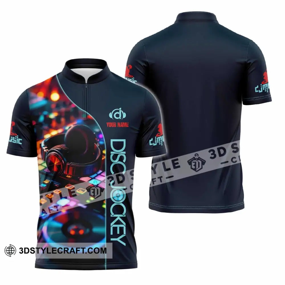 Unisex Shirt - Custom Dics Jockey Party Shirt Zipper Polo Shirt / S T-shirt