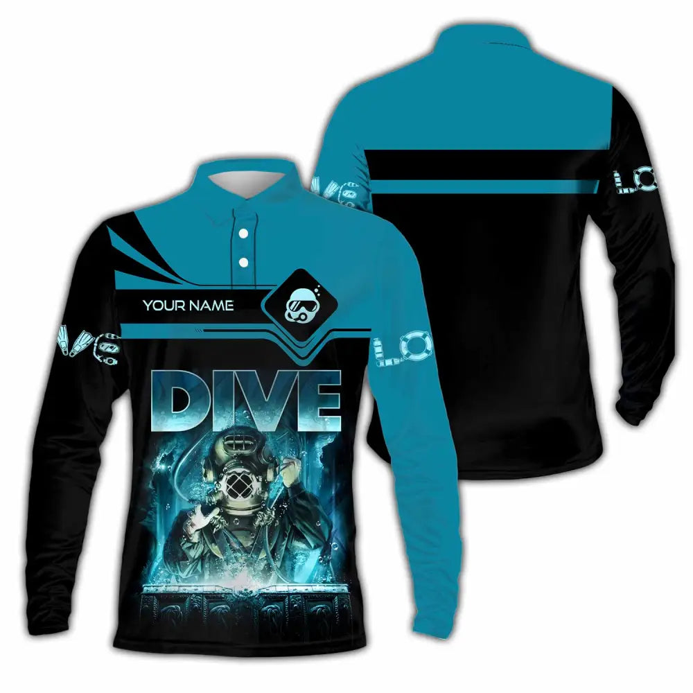Unisex Shirt - Custom Dive Lover Sport Shirt Long Sleeve Polo / S T-shirt