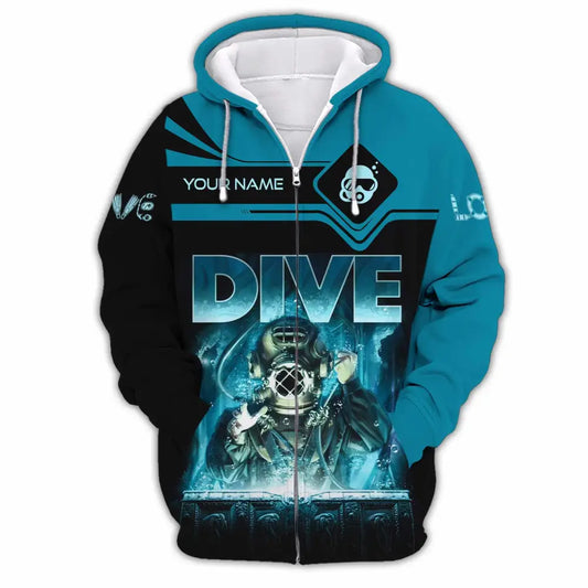 Unisex Shirt - Custom Dive Lover Sport Shirt Zipper Hoodie / S T-shirt