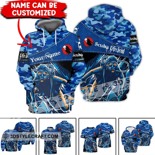 Unisex Shirt - Custom Dive Name T-Shirt - Personalized Scuba Diver Shirt style option 2