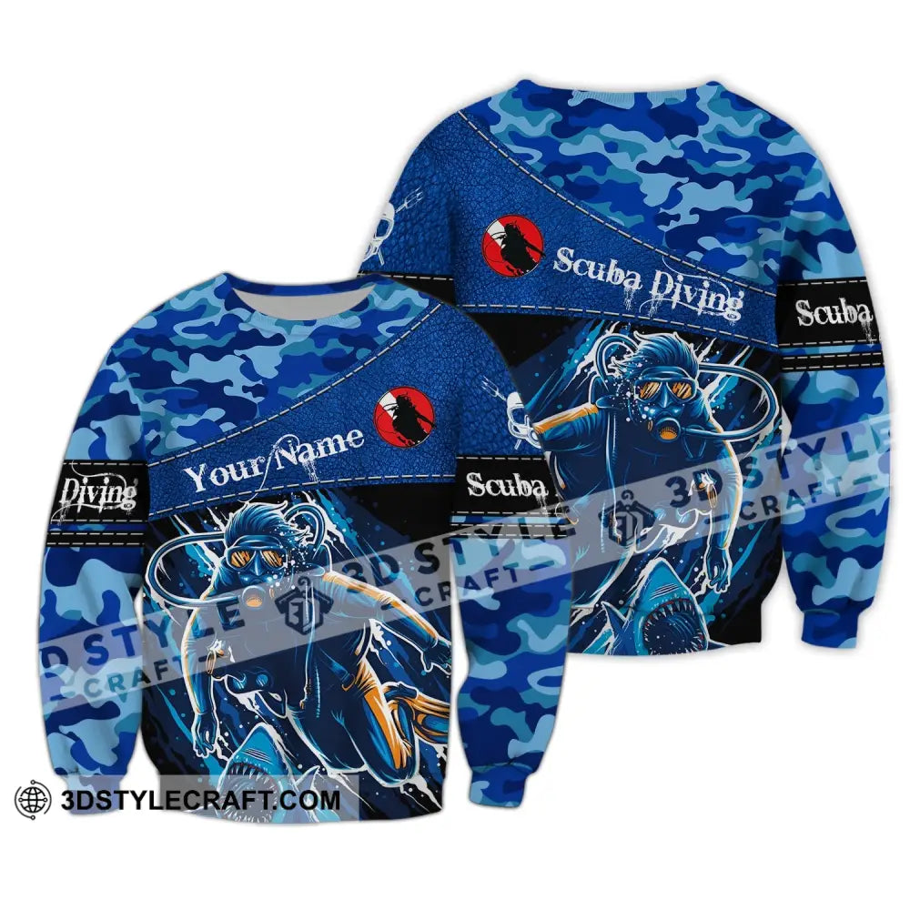 Unisex Shirt - Custom Dive Name T-Shirt Personalized Scuba Diver Long Sleeve / S T-Shirt