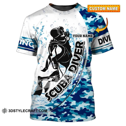 Unisex Shirt - Custom Dive Name T-Shirt Scuba Diver Personalized T-Shirt