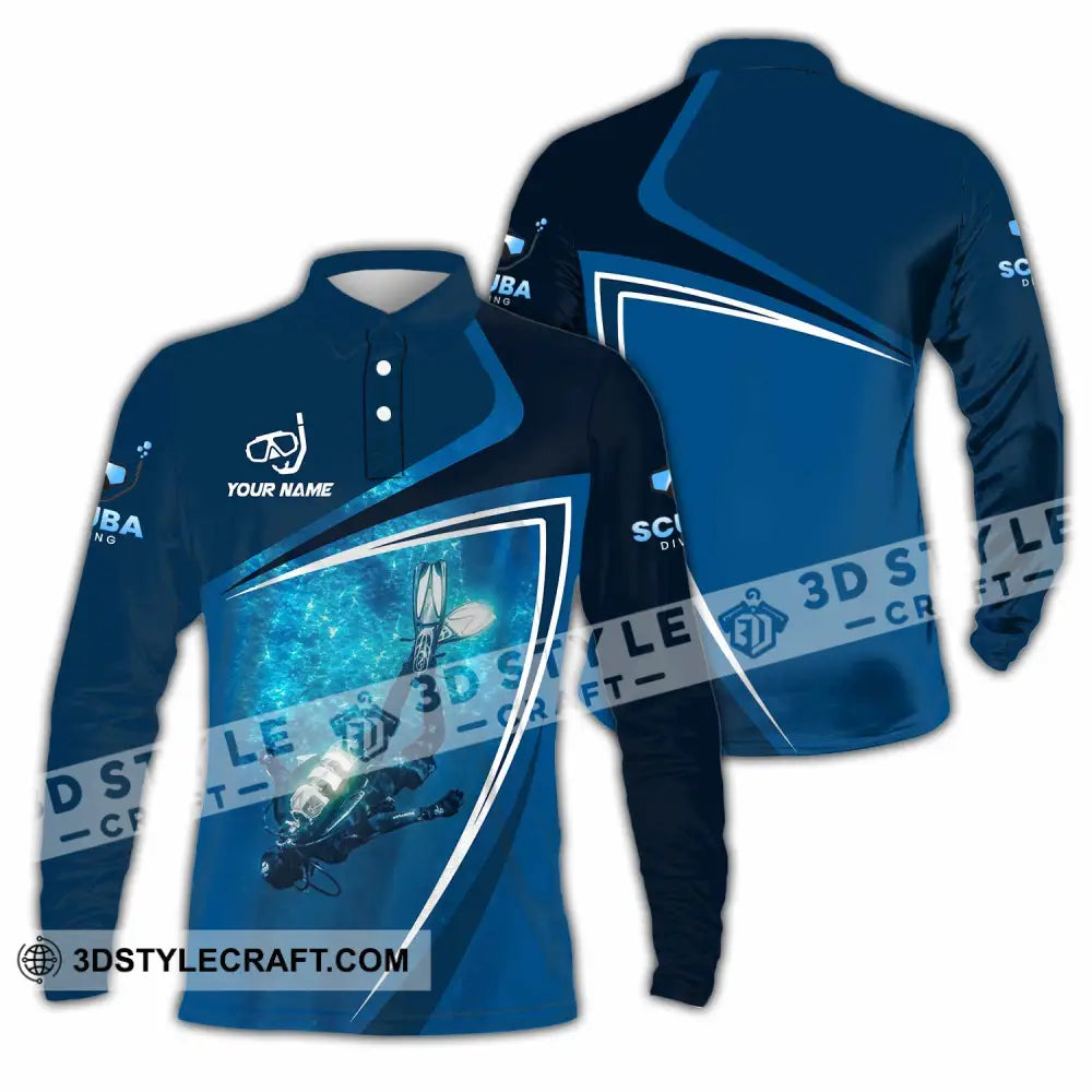 Unisex Shirt - Custom Diving 3D Shirt Long Sleeve Polo / S T-shirt