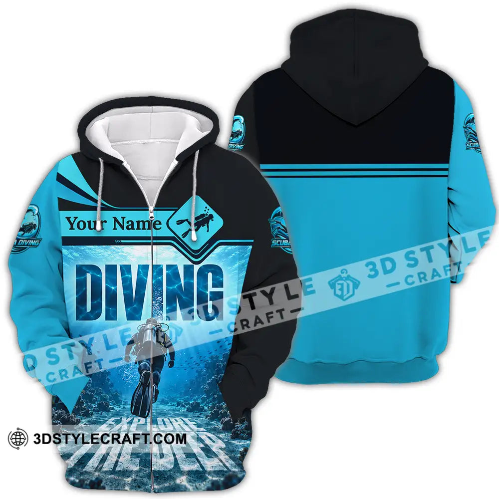 Unisex Shirt - Custom Diving Shirt - Zipper Hoodie / S - T-shirt