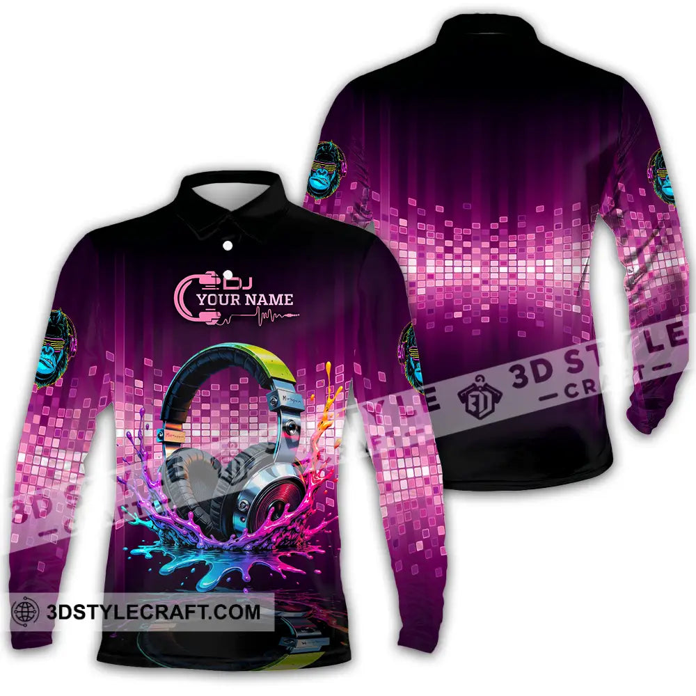 Unisex Shirt - Custom DJ 3D Shirt Long Sleeve Polo / S T-shirt