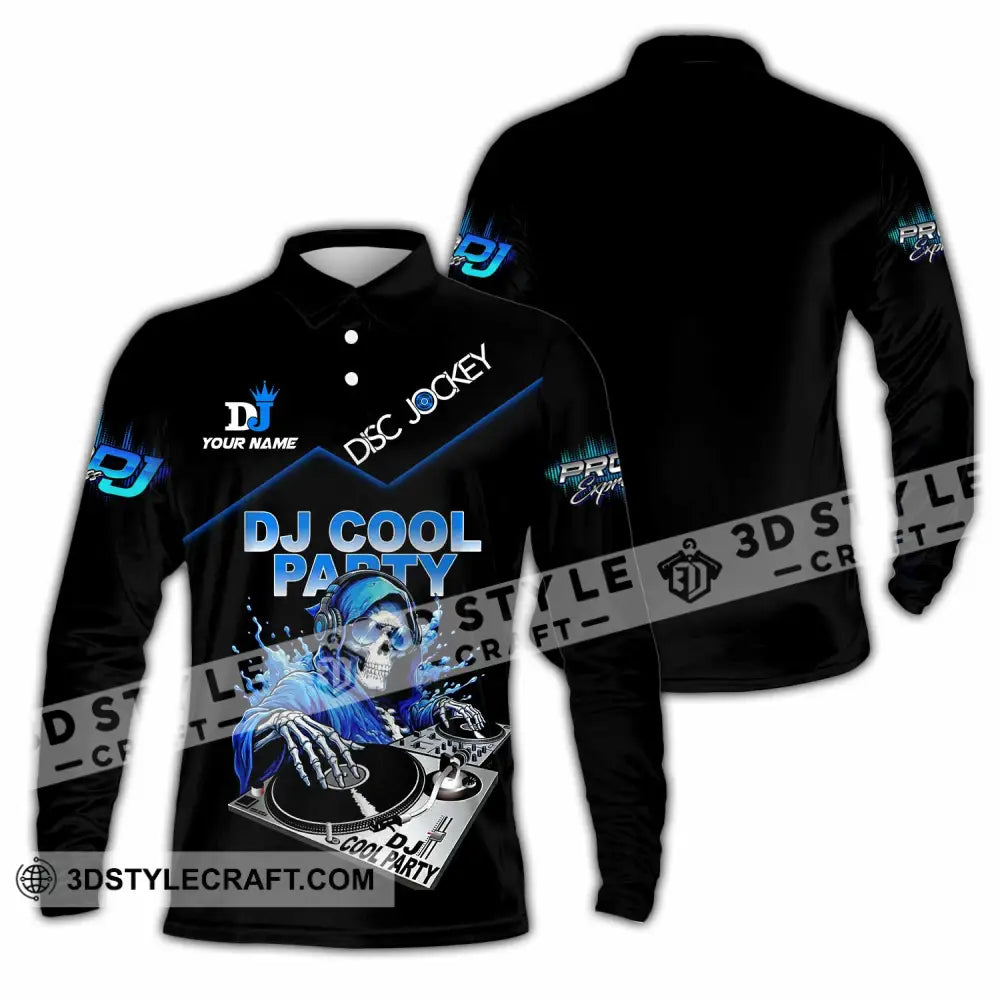 Unisex Shirt - Custom DJ Cool Party 3D Shirt Long Sleeve Polo / S T-shirt