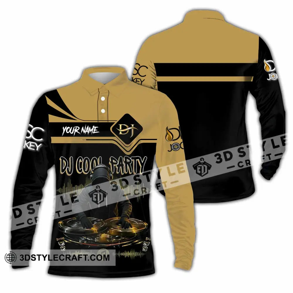 Unisex Shirt - Custom DJ Cool Party 3D Shirt Long Sleeve Polo / S T-shirt