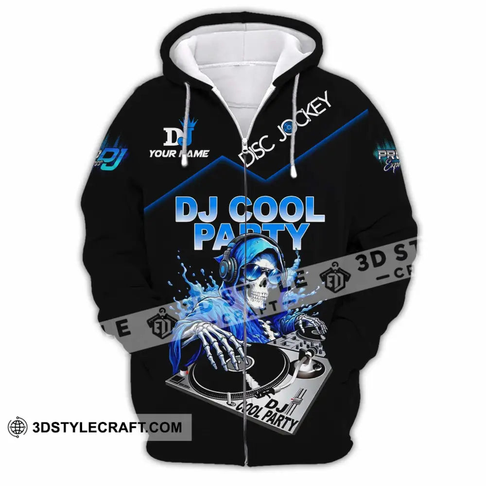 Unisex Shirt - Custom DJ Cool Party 3D Shirt Zipper Hoodie / S T-shirt