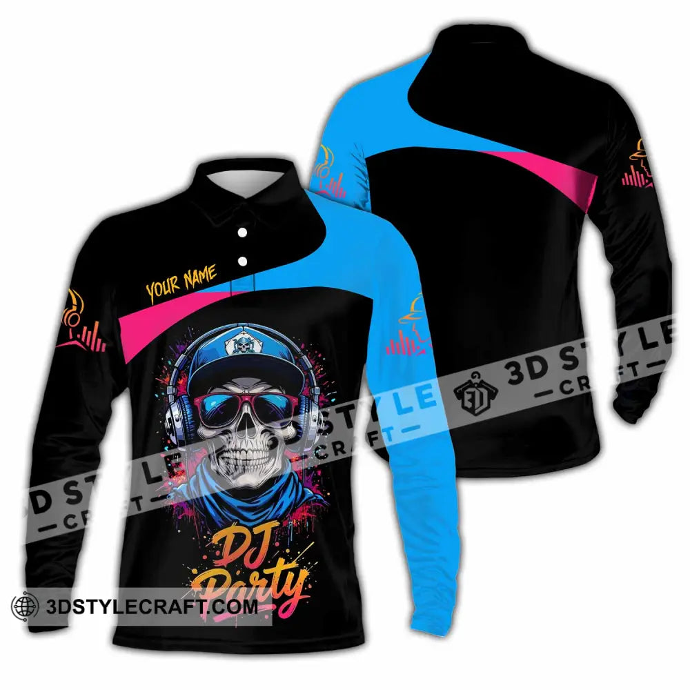 Unisex Shirt - Custom DJ Party 3D Shirt Long Sleeve Polo / S T-shirt