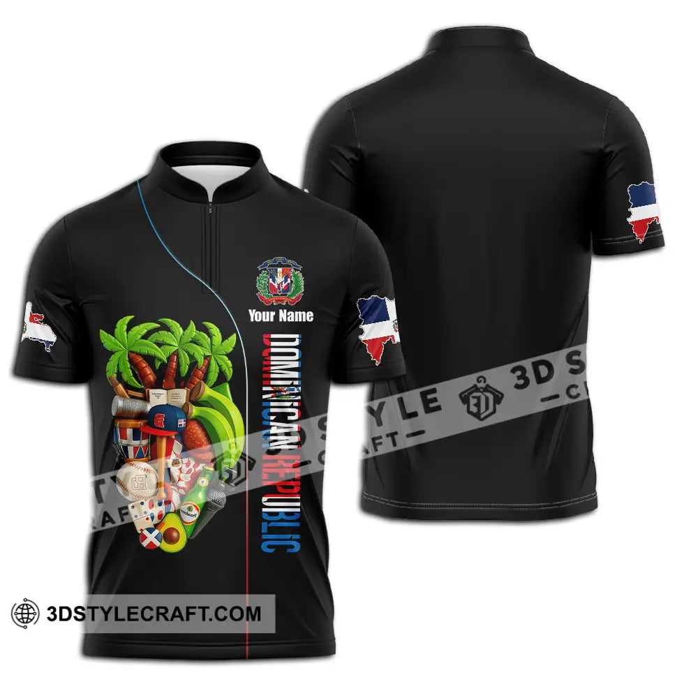 Unisex Shirt - Custom Dominican Republic Shirt Zipper Polo Shirt / S T-shirt
