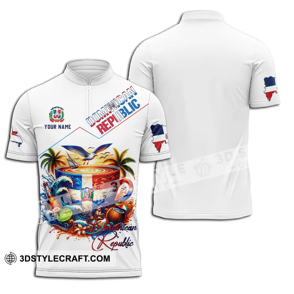 Unisex Shirt - Custom Dominican Republic Shirt Zipper Polo Shirt / S T-shirt