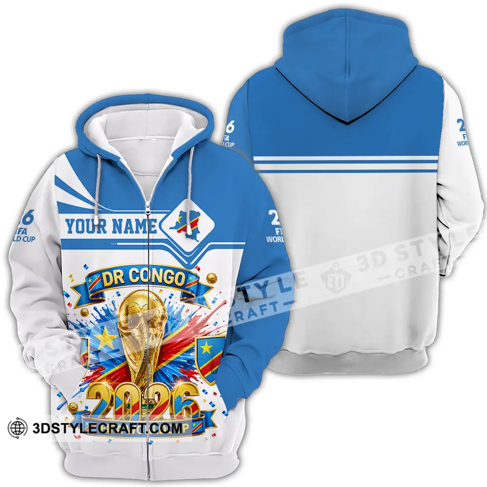 Unisex Shirt - Custom Dr Congo World Cup 2026 3D Shirt - Zipper Hoodie / S - T-shirt