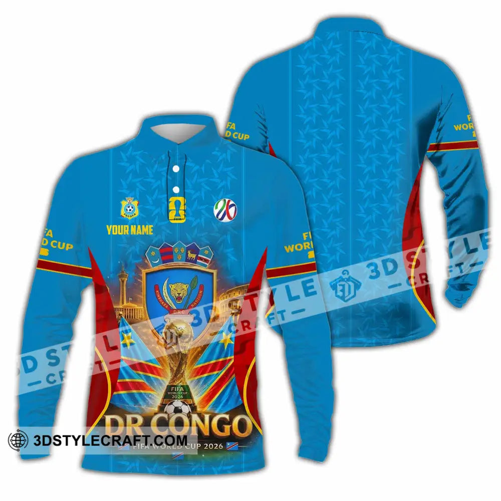 Unisex Shirt - Custom Dr Congo World Cup 2026 Shirt - Long Sleeve Polo / S - T-shirt
