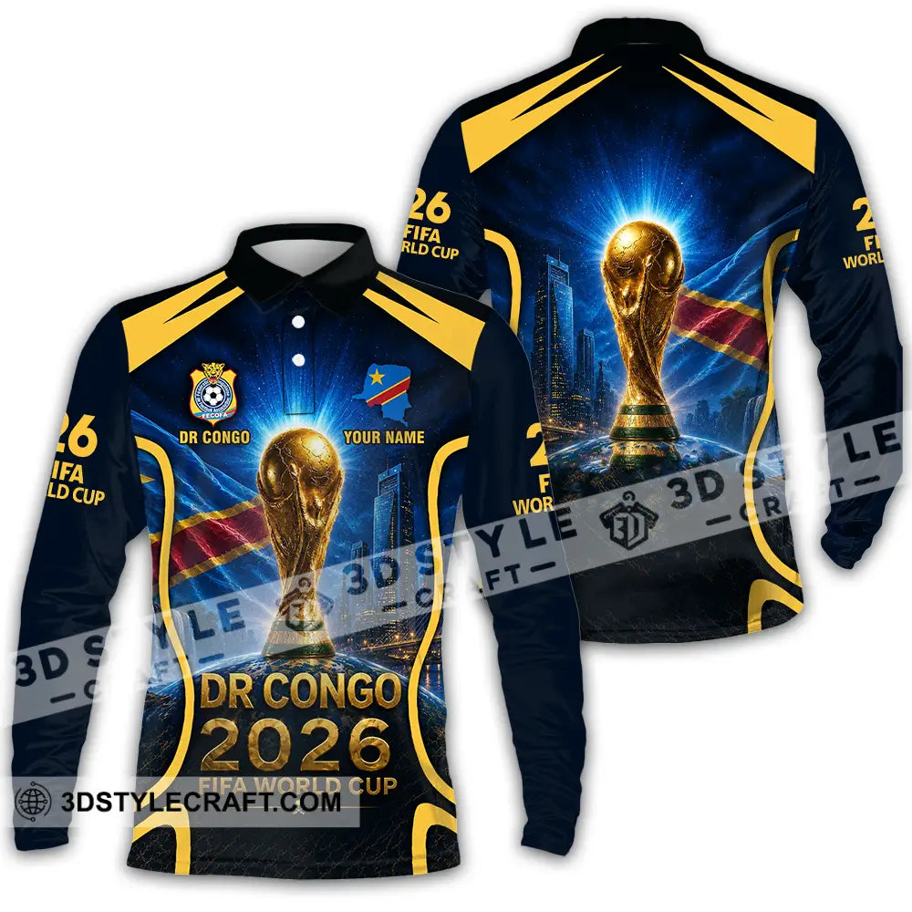 Unisex Shirt - Custom Dr Congo World Cup 2026 Shirt - Long Sleeve Polo / S - T-shirt