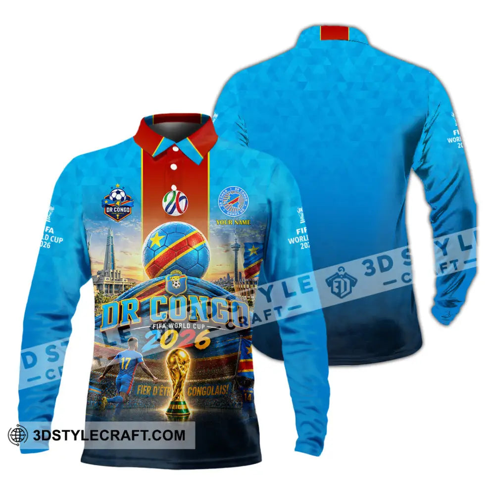 Unisex Shirt - Custom Dr Congo World Cup 2026 Shirt - Long Sleeve Polo / S - T-shirt