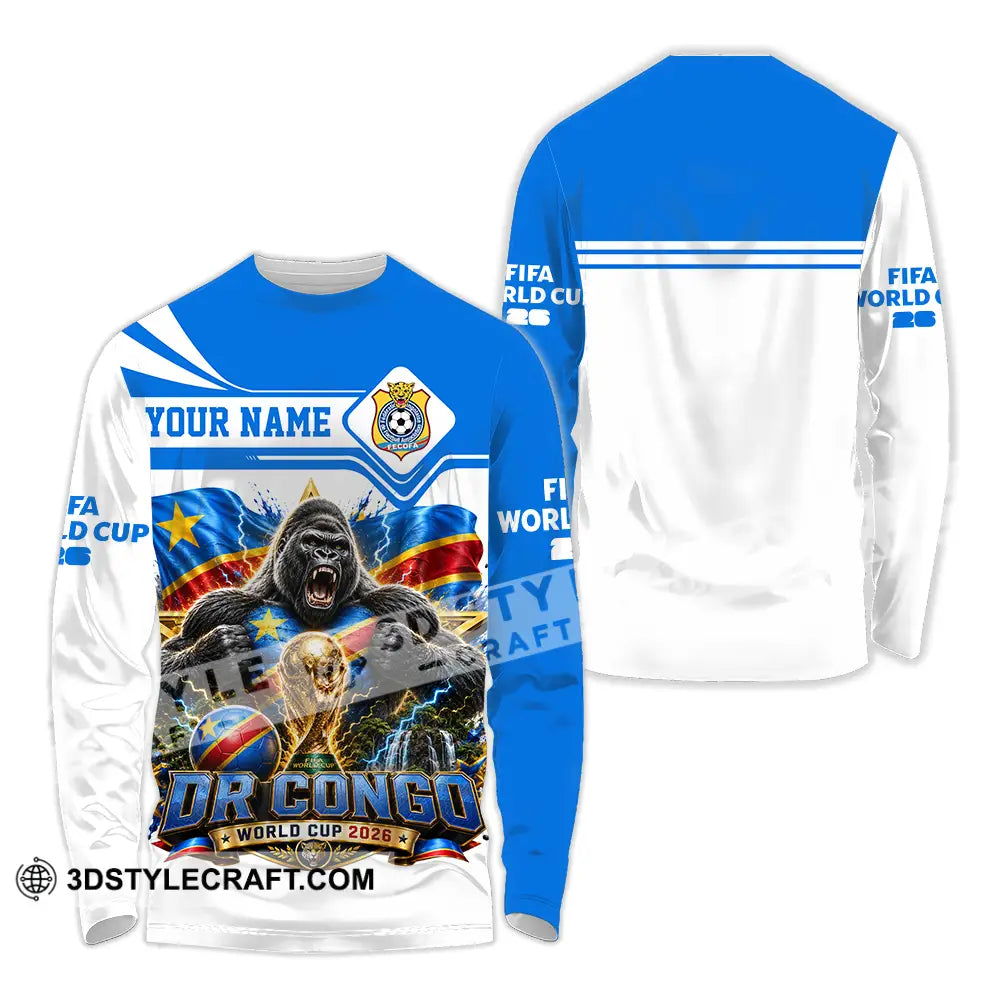 Unisex Shirt - Custom Dr Congo World Cup 2026 Shirt - Long Sleeve Shirt / S - T-shirt