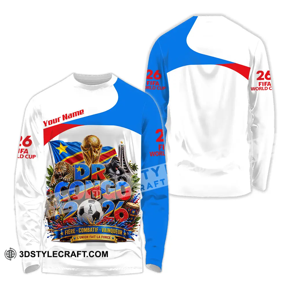 Unisex Shirt - Custom Dr Congo World Cup 2026 Shirt - Long Sleeve Shirt / S - T-shirt
