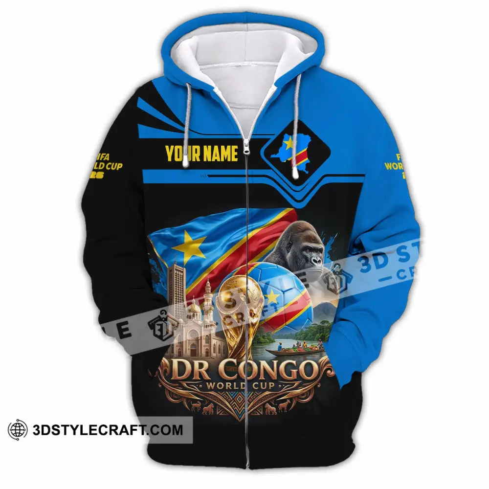 Unisex Shirt - Custom Dr Congo World Cup 2026 Shirt - Zipper Hoodie / S - T-shirt