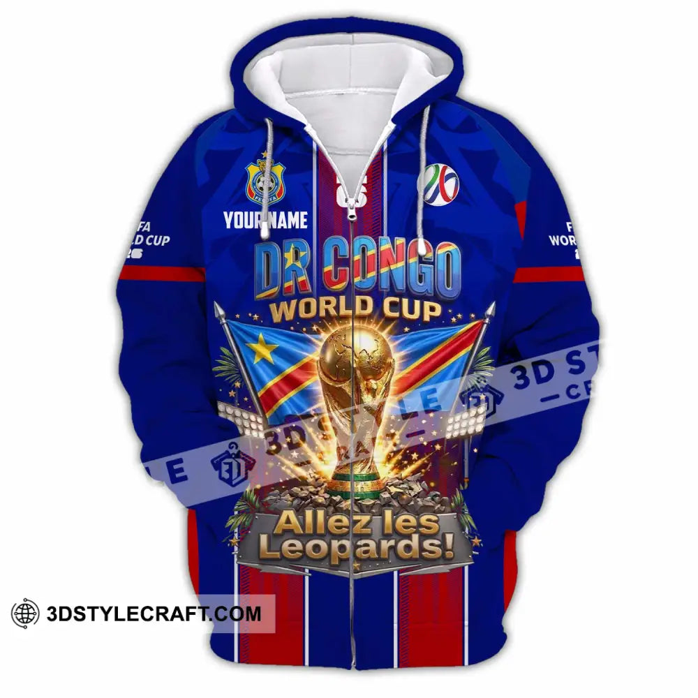 Unisex Shirt - Custom Dr Congo World Cup 2026 Shirt - Zipper Hoodie / S - T-shirt