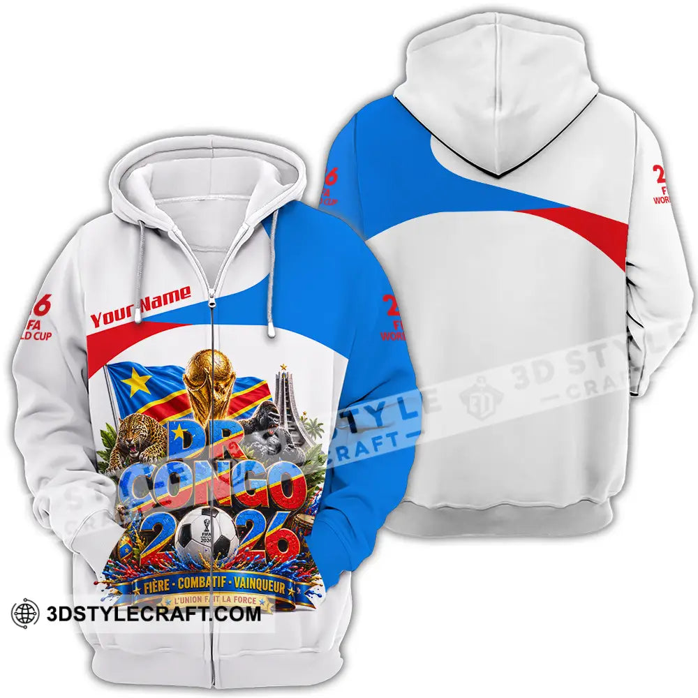 Unisex Shirt - Custom Dr Congo World Cup 2026 Shirt - Zipper Hoodie / S - T-shirt