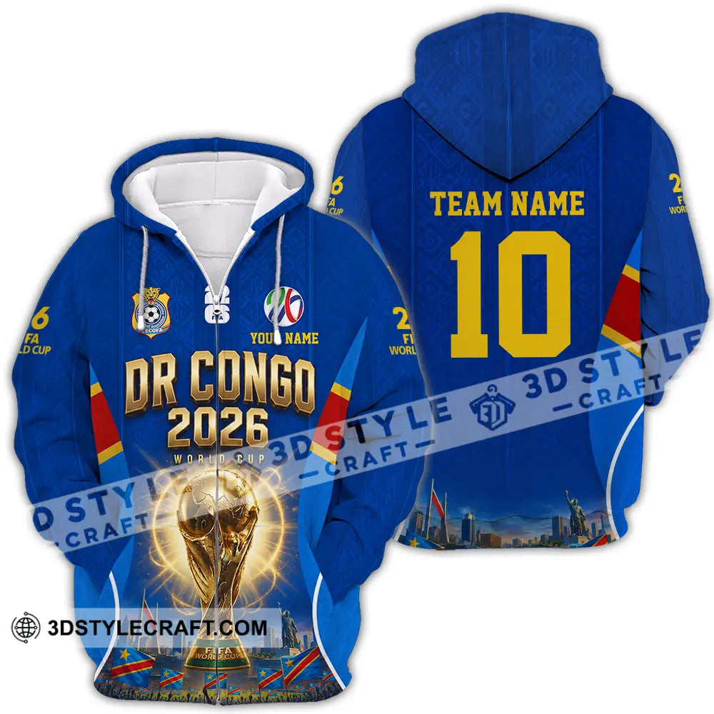 Unisex Shirt - Custom Dr Congo World Cup 2026 Shirt - Zipper Hoodie / S - T-shirt