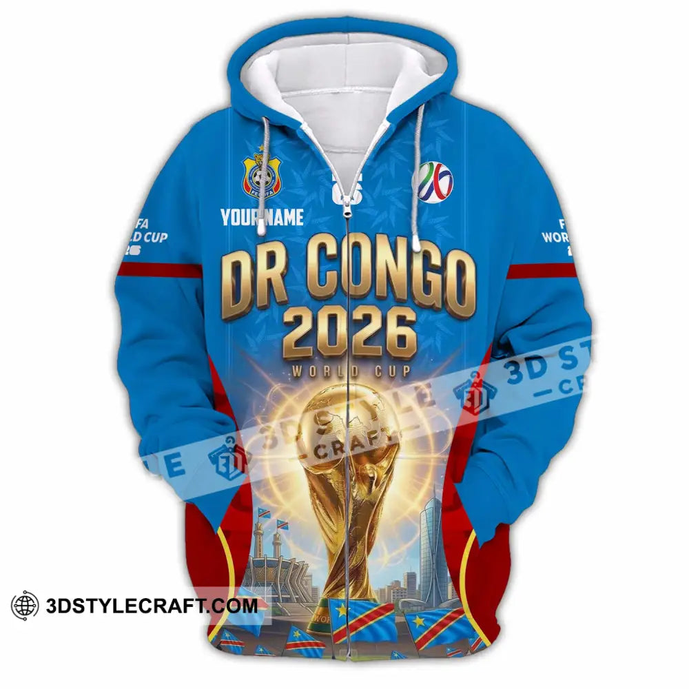 Unisex Shirt - Custom Dr Congo World Cup 2026 Shirt - Zipper Hoodie / S - T-shirt