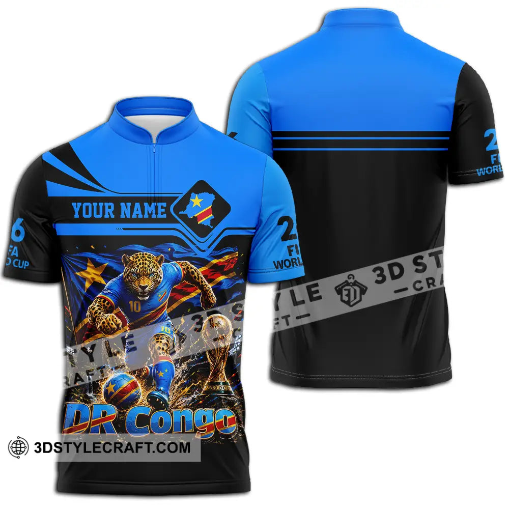Unisex Shirt - Custom Dr Congo World Cup 2026 Shirt - Zipper Polo Shirt / S - T-shirt
