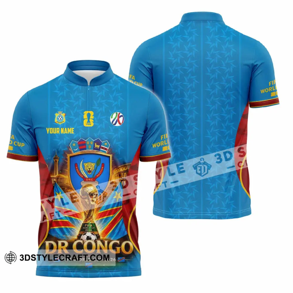 Unisex Shirt - Custom Dr Congo World Cup 2026 Shirt - Zipper Polo Shirt / S - T-shirt