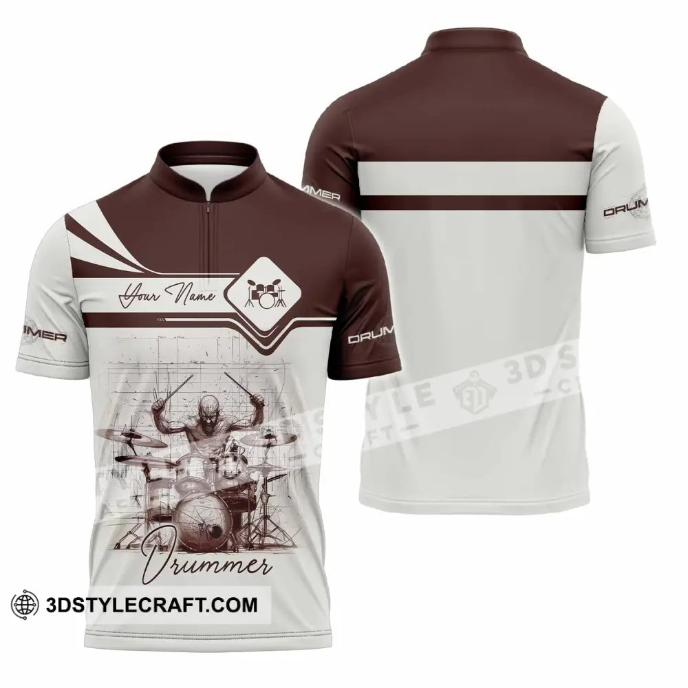 Unisex Shirt - Custom Drummer Shirt - Zipper Polo Shirt / S - T-shirt