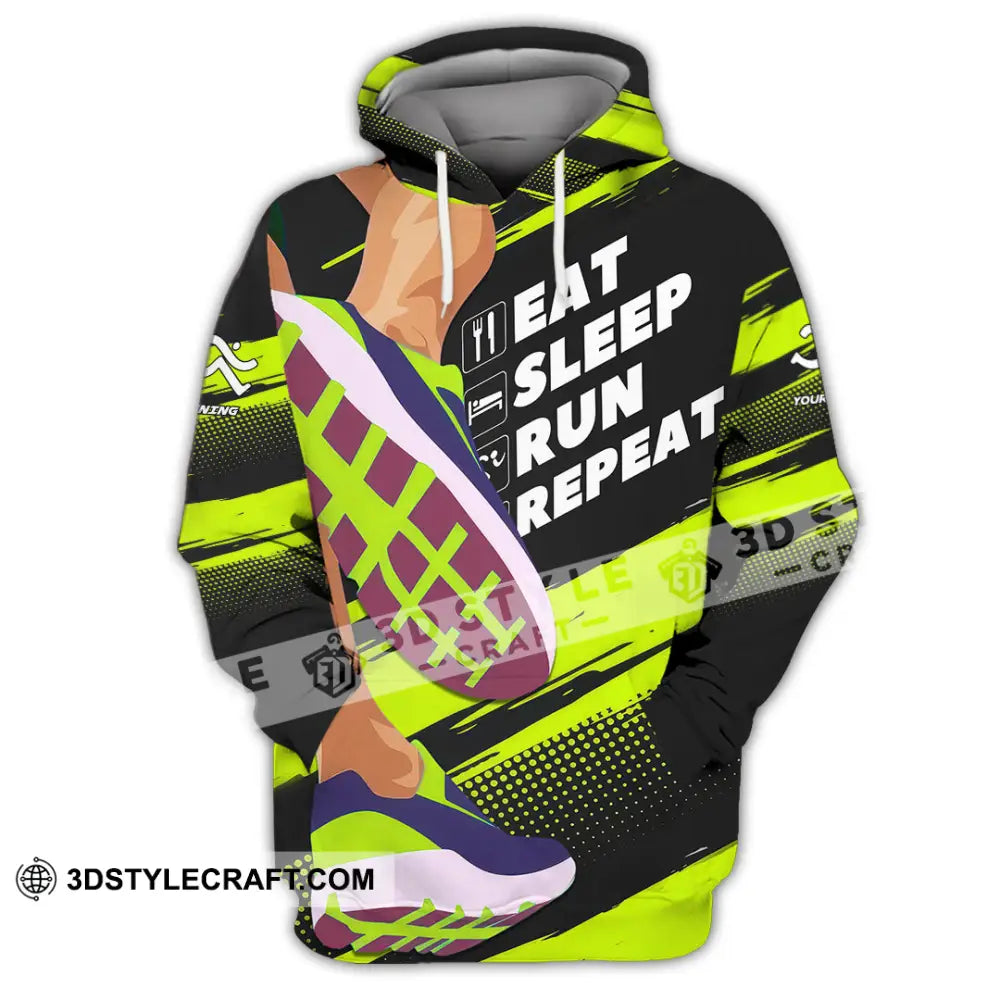 Unisex Shirt - Custom Eat Sleep Run Repeat 3D Shirt Hoodie / S T-shirt