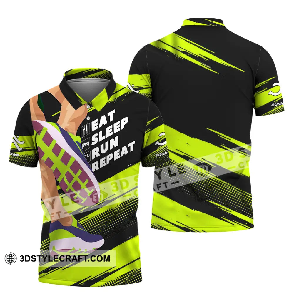 Unisex Shirt - Custom Eat Sleep Run Repeat 3D Shirt Polo Shirt / S T-shirt