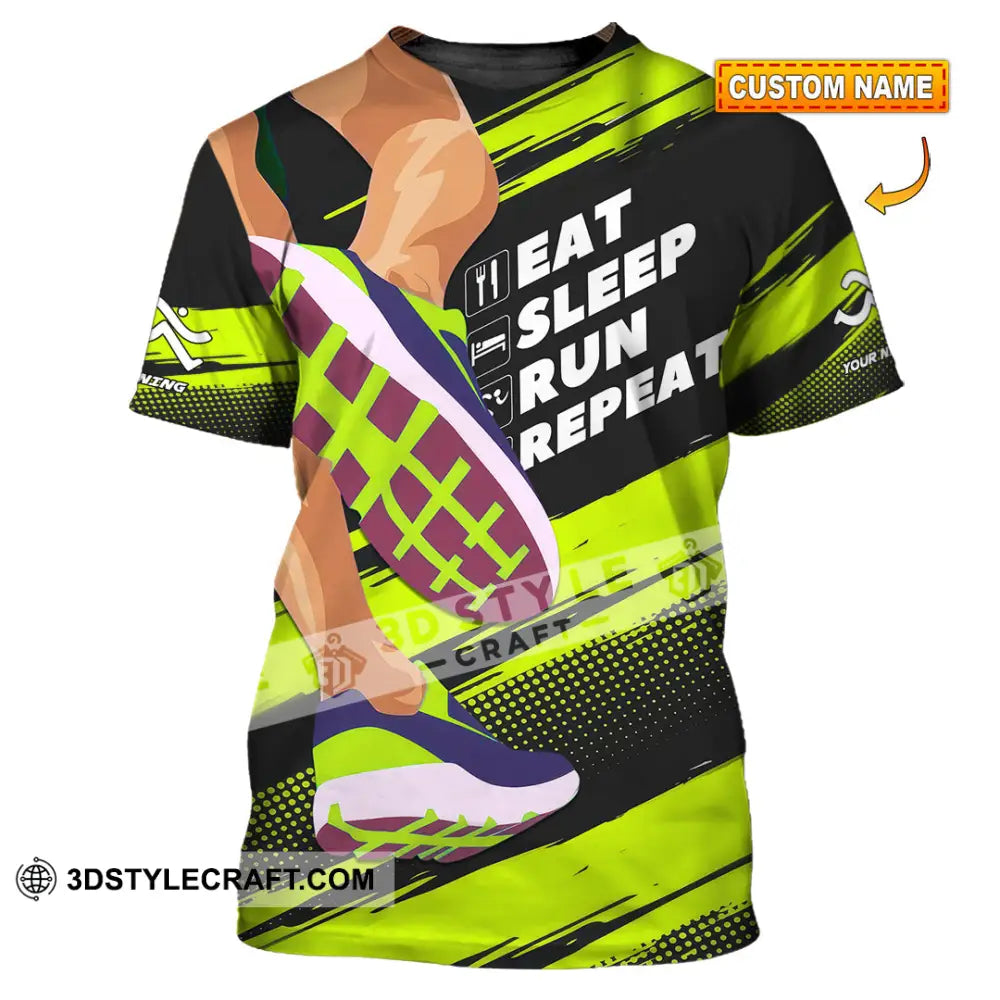 Unisex Shirt - Custom Eat Sleep Run Repeat 3D Shirt T-shirt