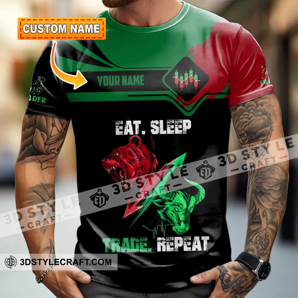 Unisex Shirt - Custom Eat Sleep Trade Repeat 3D Shirt T-shirt