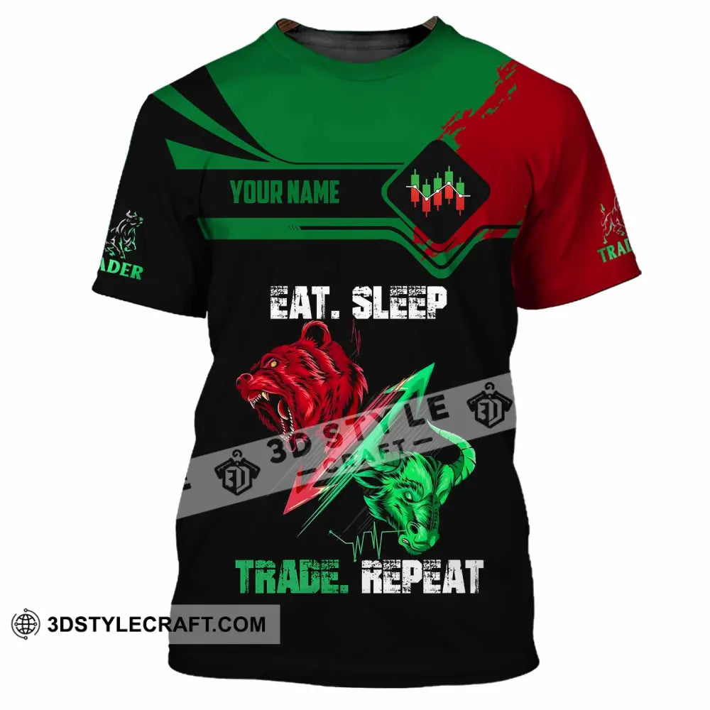 Unisex Shirt - Custom Eat Sleep Trade Repeat 3D Shirt T-Shirt / S T-shirt