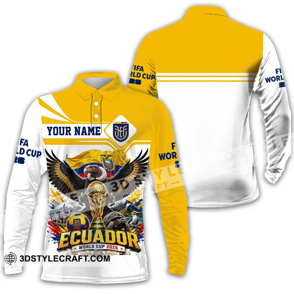 Unisex Shirt - Custom Ecuador World Cup 2026 Shirt - Long Sleeve Polo / S - T-shirt