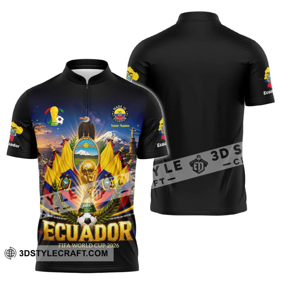 Unisex Shirt - Custom Ecuador World Cup 2026 Shirt - Zipper Polo Shirt / S - T-shirt