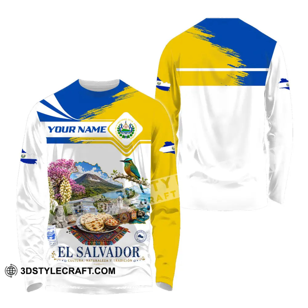 Unisex Shirt - Custom El Salvador Shirt - Long Sleeve Shirt / S - T-shirt