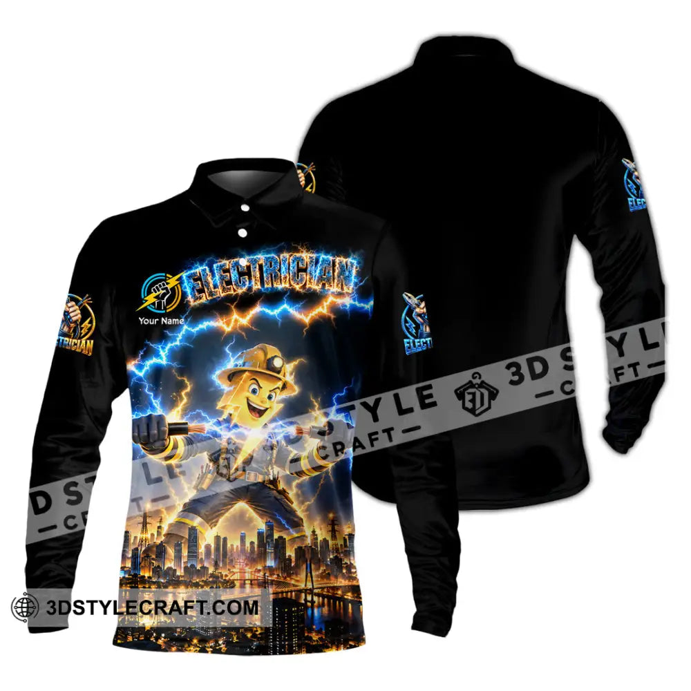Unisex Shirt - Custom Electrician Shirt - Long Sleeve Polo / S - T-shirt