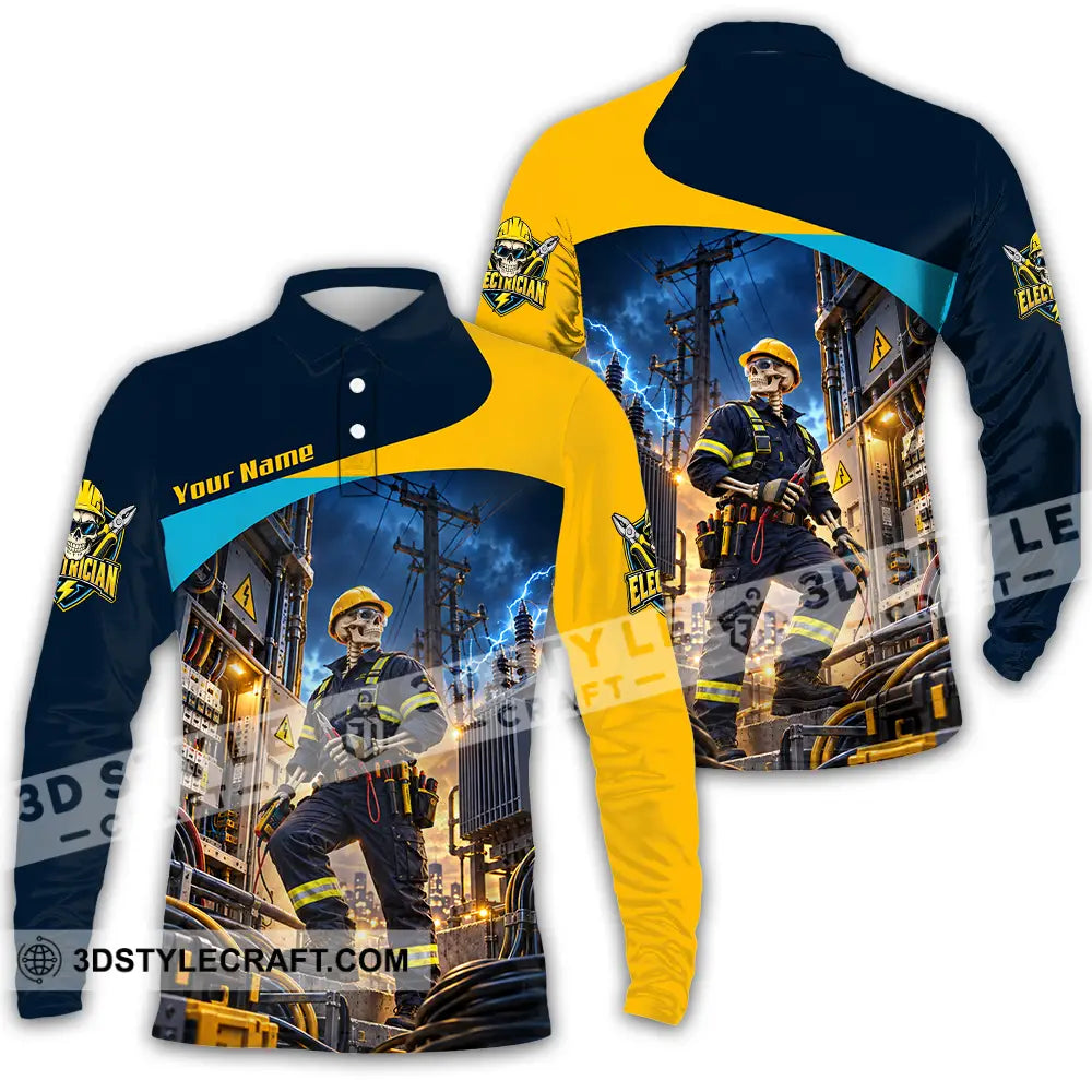 Unisex Shirt - Custom Electrician Shirt - Long Sleeve Polo / S - T-shirt
