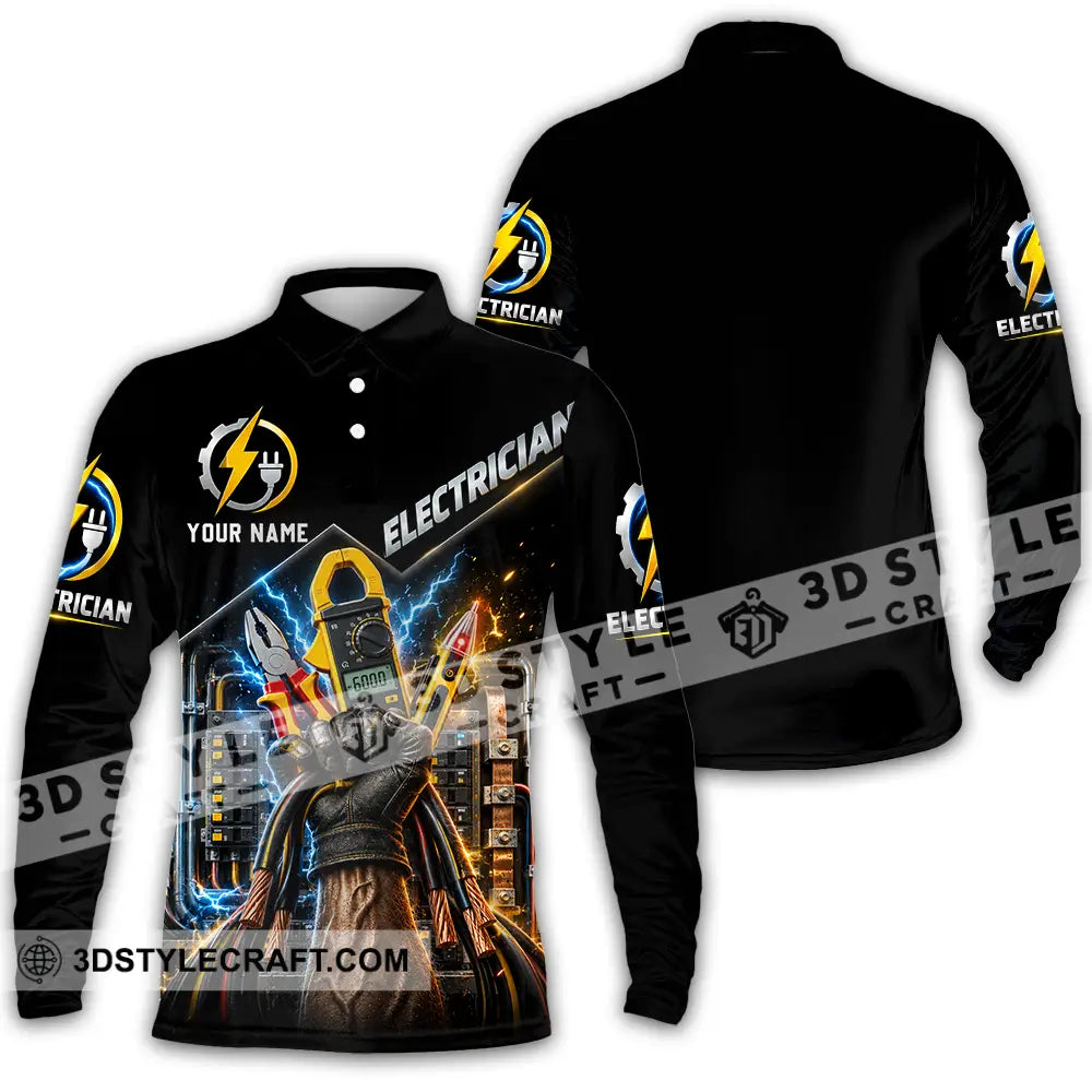Unisex Shirt - Custom Electrician Shirt - Long Sleeve Polo / S - T-shirt