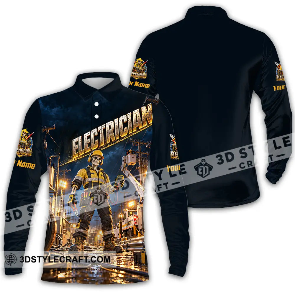 Unisex Shirt - Custom Electrician Shirt - Long Sleeve Polo / S - T-shirt