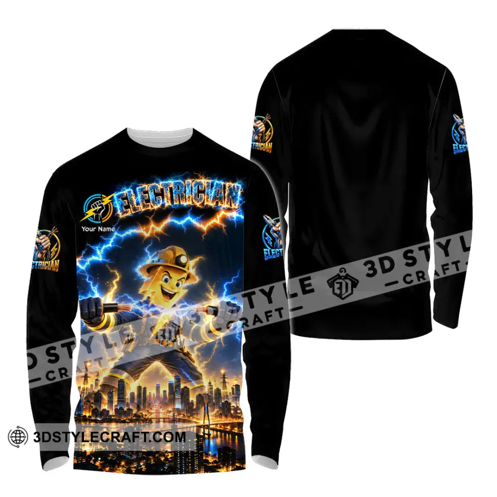 Unisex Shirt - Custom Electrician Shirt - Long Sleeve Shirt / S - T-shirt