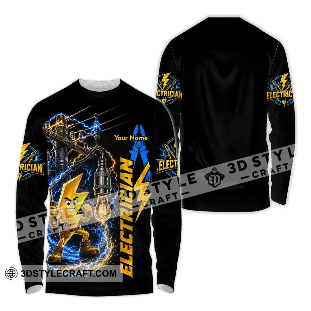 Unisex Shirt - Custom Electrician Shirt - Long Sleeve Shirt / S - T-shirt