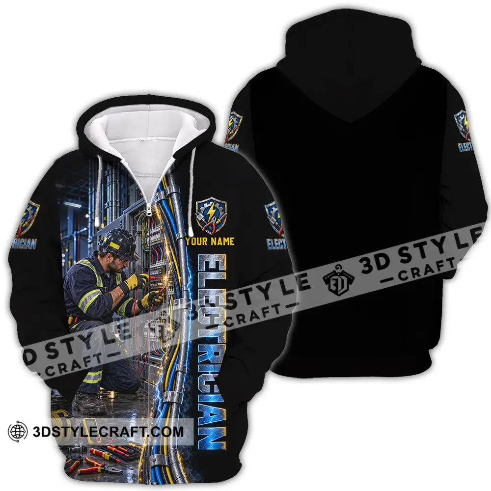 Unisex Shirt - Custom Electrician Shirt - Zipper Hoodie / S - T-shirt