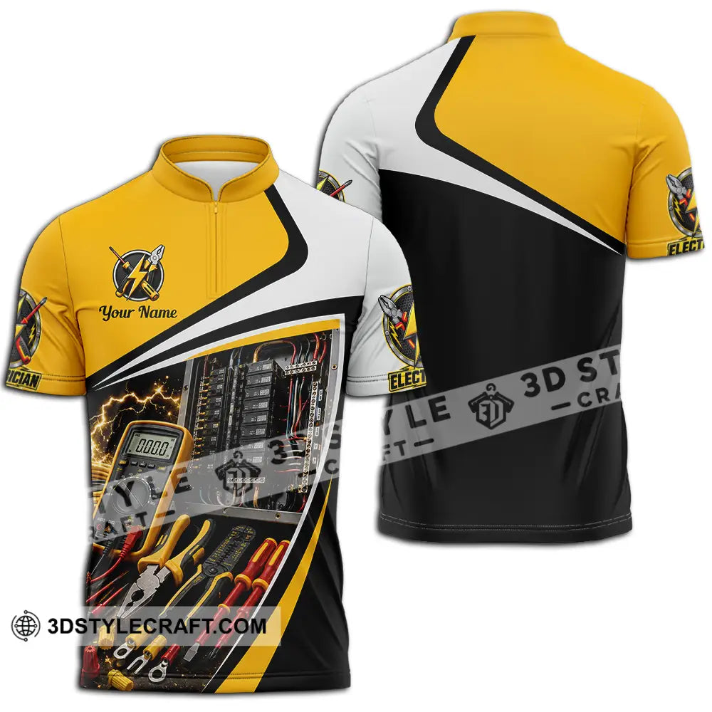 Unisex Shirt - Custom Electrician Shirt - Zipper Polo Shirt / S - T-shirt